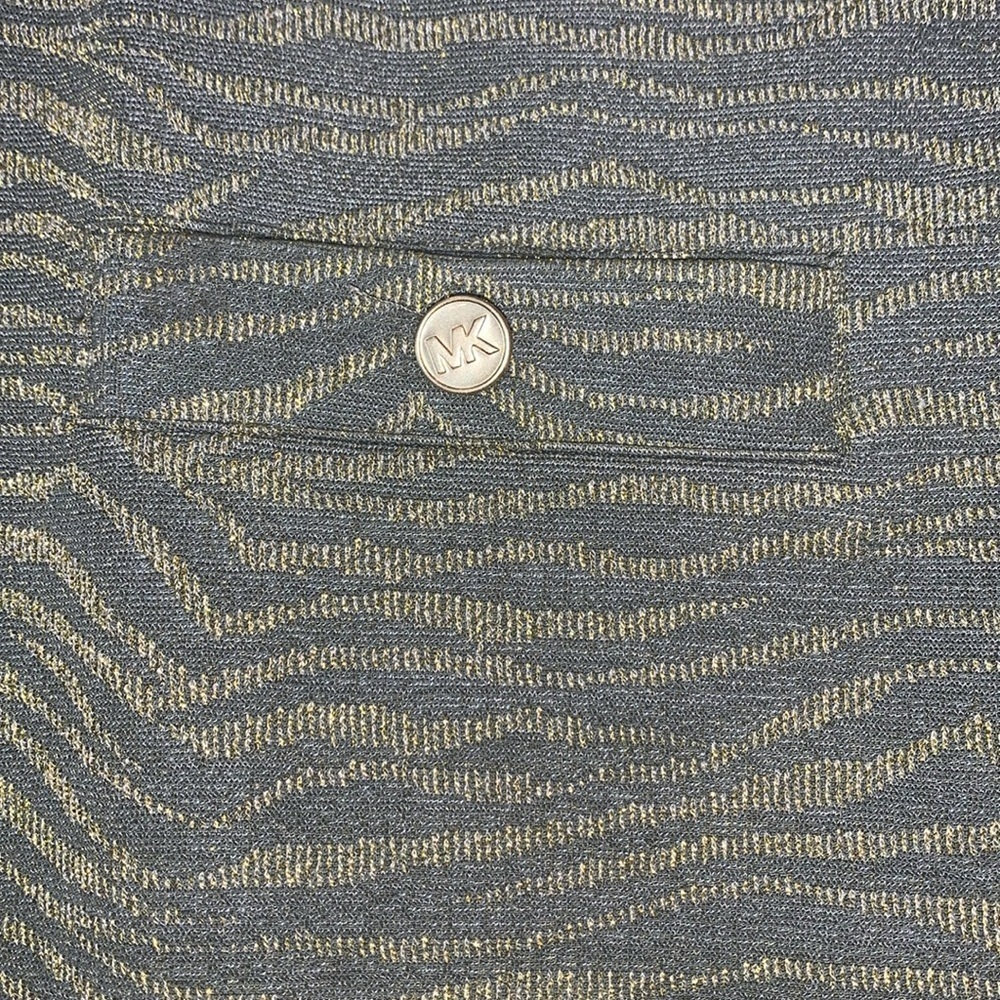 NWT Michael Kors Green and Gold Zebra Striped Mini Skirt S - Picture 5 of 8